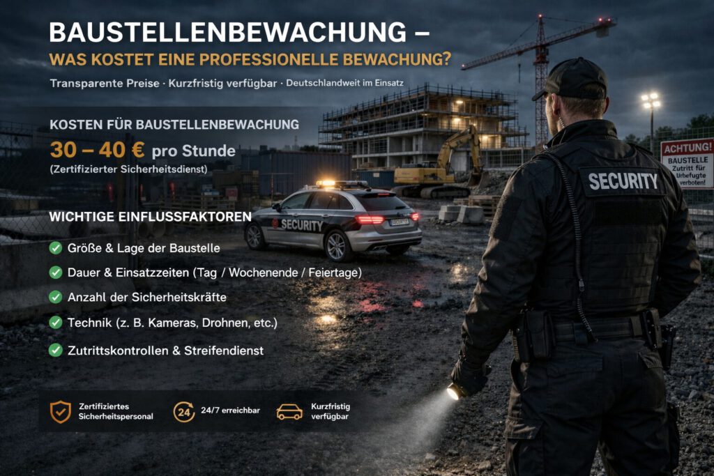 Baustellenbewachung was kostet das?