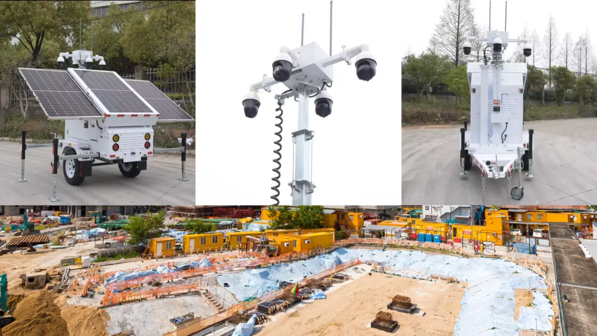 Mobiler Videoturm auf einer Baustelle in Bayern